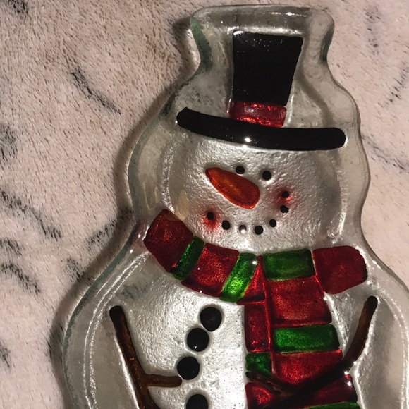 Beautiful glass ⛄️ tray 🎄⛄️😊🎄⛄️❄️💝😍 - Picture 2 of 7